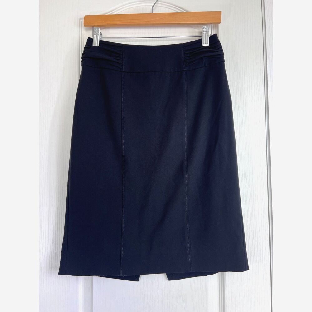 White House Black Market Women's Black Pencil Straight Skirt Size 2